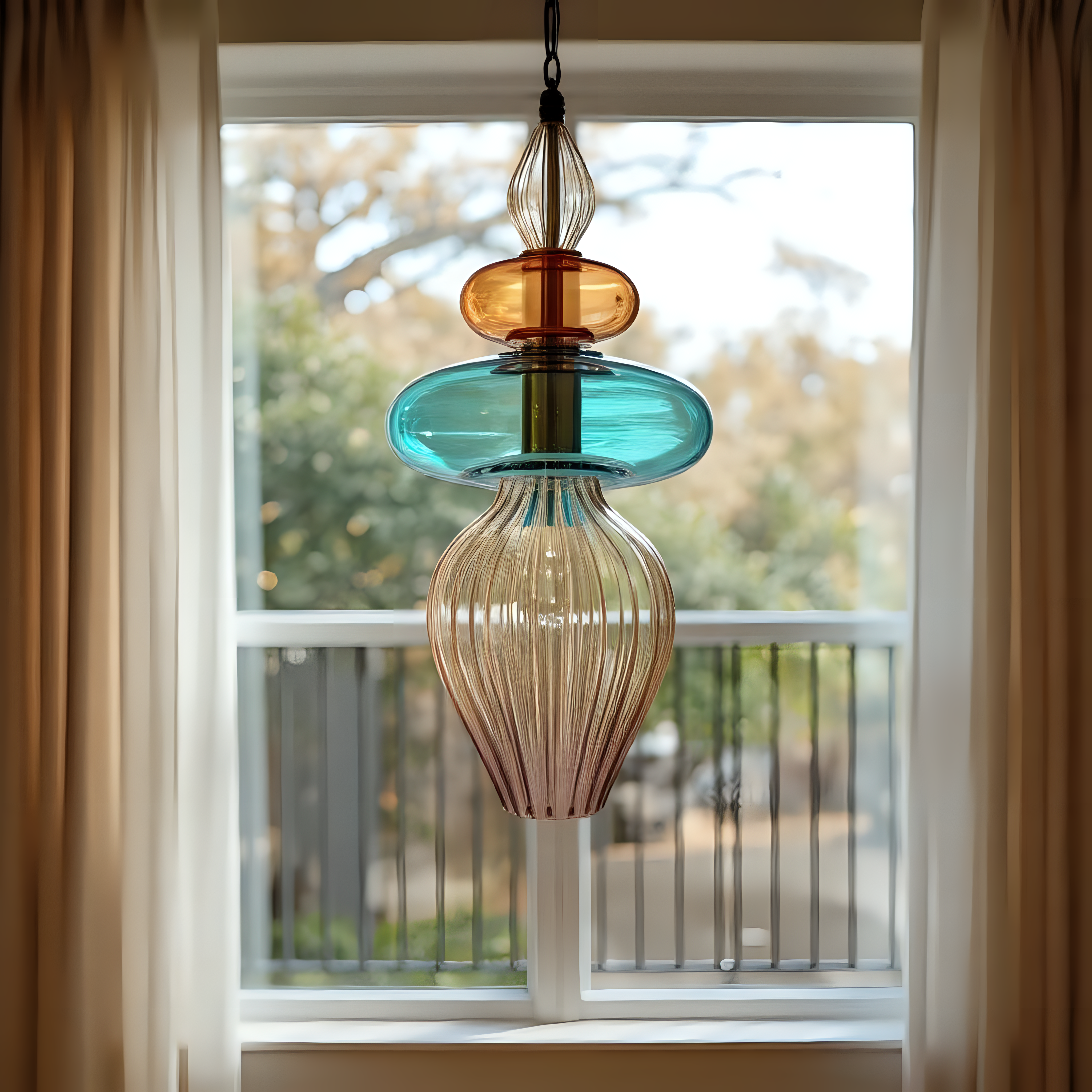 Hand Blown Glass Pendant Light